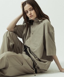 SLICK | 【ZOZO限定】SLICK/スリック/Cool Dots Drawstring Regular Collar Shirt / クールドッツドローストリングレギュラーカラーシャツ(シャツ/ブラウス)