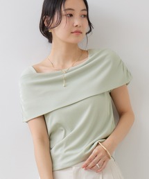 VIS | サイドギャザーオフショルダーカットソー/接触冷感(Tシャツ/カットソー)