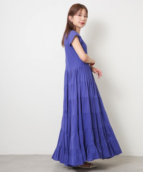 Riberry（リベリー）の「インド綿キャンブリックティアードワンピース（ワンピース・レディース・ブルー/ピンク/ブラック・MEDIUM）」の2枚目の写真