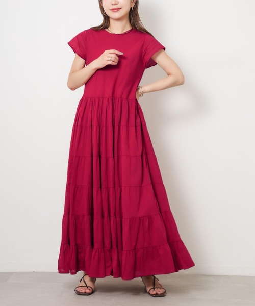 Riberry（リベリー）の「インド綿キャンブリックティアードワンピース（ワンピース・レディース・ブルー/ピンク/ブラック・MEDIUM）」の16枚目の写真