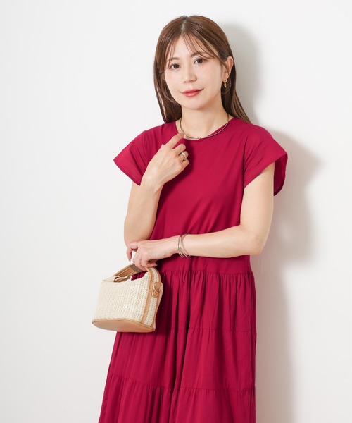 Riberry（リベリー）の「インド綿キャンブリックティアードワンピース（ワンピース・レディース・ブルー/ピンク/ブラック・MEDIUM）」の18枚目の写真