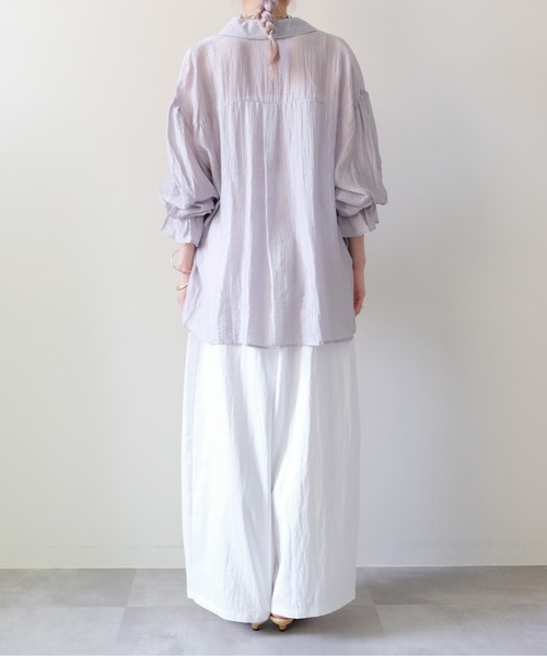 DOLLUPOOPS(ドールアップウップス)の「Easy Tuck Wide Pants(イージータックワイドパンツ)(その他パンツ・レディース・チャコール/オフホワイト・MEDIUM)」の9枚目の写真