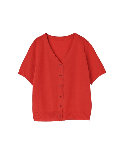 STYLE DELI(スタイルデリ)の「鹿の子調カーデ型Vネックトップス(Tシャツ/カットソー・レディース・ホワイト/ブラック/レッド・FREE)」の11枚目の写真
