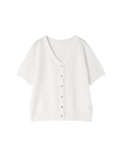 STYLE DELI(スタイルデリ)の「鹿の子調カーデ型Vネックトップス(Tシャツ/カットソー・レディース・ホワイト/ブラック/レッド・FREE)」の10枚目の写真