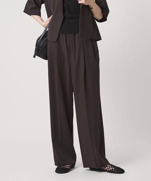 UNITED ARROWS（ユナイテッドアローズ）の「ツイル イージーパンツ ‐ストレッチ 防シワ 接触冷感‐（スラックス・レディース・ダークブラウン/ピンク/ネイビー・36/38）」の2枚目の写真