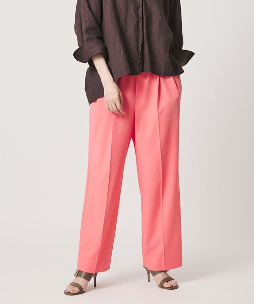 UNITED ARROWS（ユナイテッドアローズ）の「ツイル イージーパンツ ‐ストレッチ 防シワ 接触冷感‐（スラックス・レディース・ダークブラウン/ピンク/ネイビー・36/38）」の3枚目の写真
