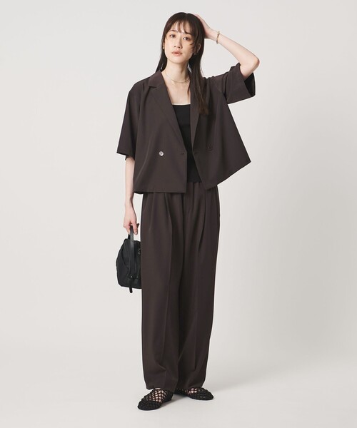 UNITED ARROWS（ユナイテッドアローズ）の「ツイル イージーパンツ ‐ストレッチ 防シワ 接触冷感‐（スラックス・レディース・ダークブラウン/ピンク/ネイビー・36/38）」の7枚目の写真
