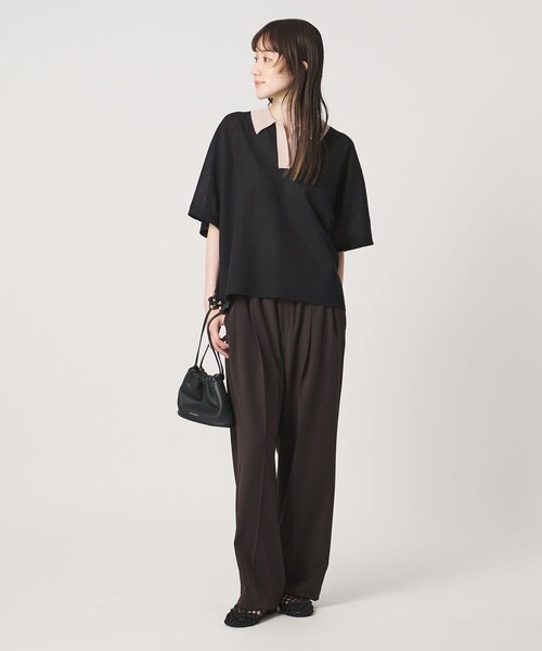 UNITED ARROWS（ユナイテッドアローズ）の「ツイル イージーパンツ ‐ストレッチ 防シワ 接触冷感‐（スラックス・レディース・ダークブラウン/ピンク/ネイビー・36/38）」の8枚目の写真