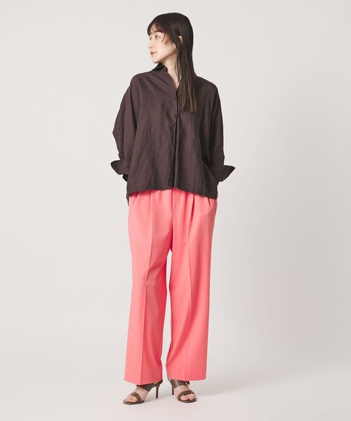 UNITED ARROWS（ユナイテッドアローズ）の「ツイル イージーパンツ ‐ストレッチ 防シワ 接触冷感‐（スラックス・レディース・ダークブラウン/ピンク/ネイビー・36/38）」の11枚目の写真
