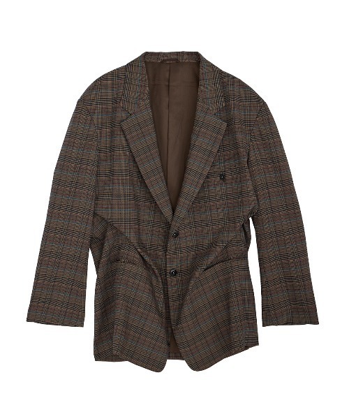 Ameri(アメリ)の「DEFORMATION TACK CHECK JACKET(テーラードジャケット・レディース・ブラウン・SMALL/MEDIUM)」の2枚目の写真