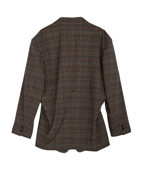 Ameri(アメリ)の「DEFORMATION TACK CHECK JACKET(テーラードジャケット・レディース・ブラウン・SMALL/MEDIUM)」の6枚目の写真
