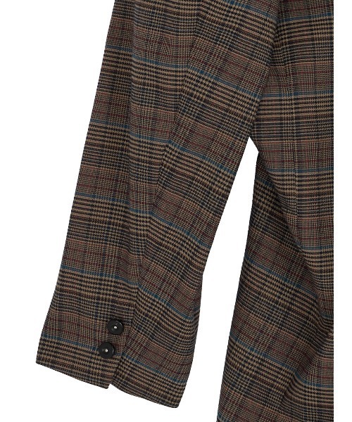 Ameri(アメリ)の「DEFORMATION TACK CHECK JACKET(テーラードジャケット・レディース・ブラウン・SMALL/MEDIUM)」の8枚目の写真