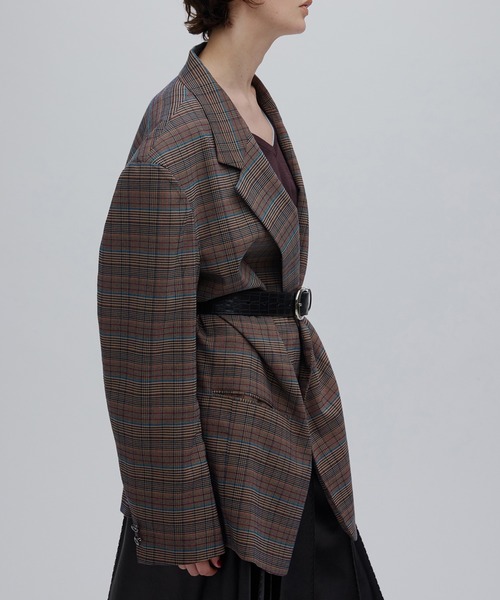 Ameri(アメリ)の「DEFORMATION TACK CHECK JACKET(テーラードジャケット・レディース・ブラウン・SMALL/MEDIUM)」の15枚目の写真