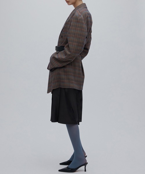 Ameri(アメリ)の「DEFORMATION TACK CHECK JACKET(テーラードジャケット・レディース・ブラウン・SMALL/MEDIUM)」の11枚目の写真