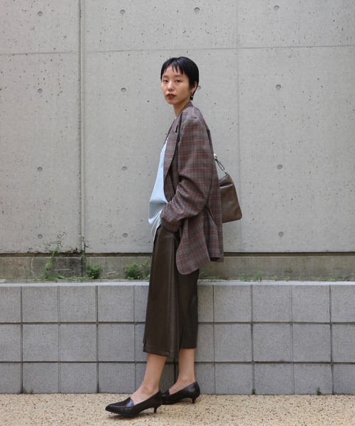 Ameri(アメリ)の「DEFORMATION TACK CHECK JACKET(テーラードジャケット・レディース・ブラウン・SMALL/MEDIUM)」の21枚目の写真