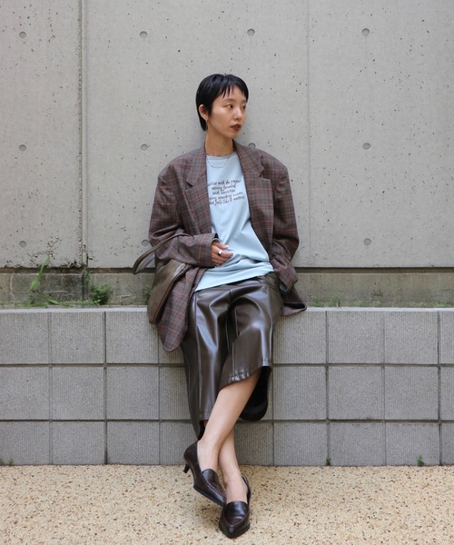 Ameri(アメリ)の「DEFORMATION TACK CHECK JACKET(テーラードジャケット・レディース・ブラウン・SMALL/MEDIUM)」の20枚目の写真