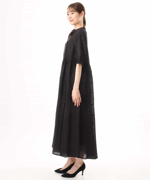 MK MICHEL KLEIN（エムケーミッシェルクラン）の「[洗える]パッチワークコットンレースワンピース（ワンピース・レディース・ホワイト/ブラック・38）」の17枚目の写真