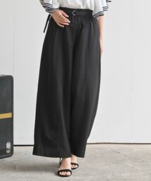 細ベルト付きキャタピラーワイドパンツ