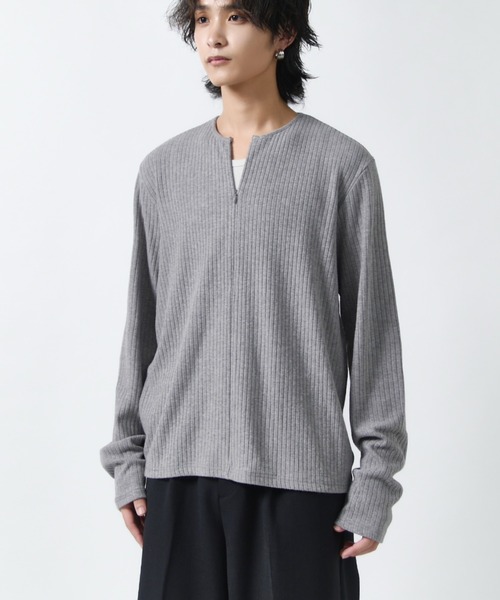 Lui's(ルイス)の「ハーフジップコンパクトリブニット(ニット/セーター・メンズ・ブラック/グレー・S/M)」の11枚目の写真