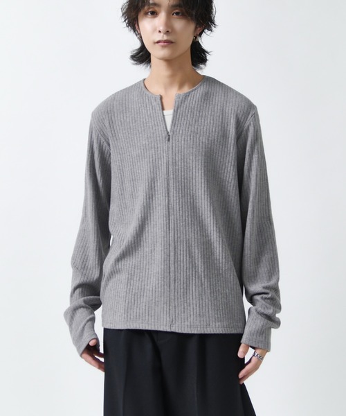Lui's(ルイス)の「ハーフジップコンパクトリブニット(ニット/セーター・メンズ・ブラック/グレー・S/M)」の9枚目の写真
