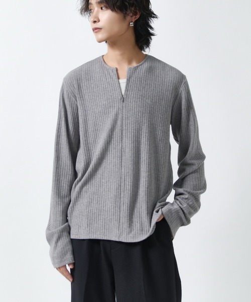 Lui's(ルイス)の「ハーフジップコンパクトリブニット(ニット/セーター・メンズ・ブラック/グレー・S/M)」の10枚目の写真