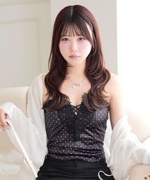 【カップ付き】Secret Dot Lace-up Bustier / シークレットドットレースアップビスチェ