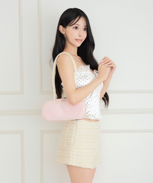 ALLuRing ChaRm(アリュリングチャーム)の「【カップ付き】Secret Dot Lace-up Bustier / シークレットドットレースアップビスチェ(チューブトップ・レディース・ブラック/ホワイト/ベビーピンク・FREE)」の6枚目の写真