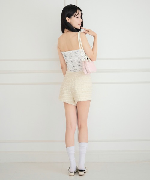 ALLuRing ChaRm(アリュリングチャーム)の「【カップ付き】Secret Dot Lace-up Bustier / シークレットドットレースアップビスチェ(チューブトップ・レディース・ブラック/ホワイト/ベビーピンク・FREE)」の11枚目の写真