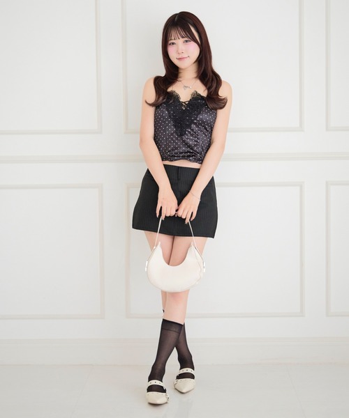 ALLuRing ChaRm(アリュリングチャーム)の「【カップ付き】Secret Dot Lace-up Bustier / シークレットドットレースアップビスチェ(チューブトップ・レディース・ブラック/ホワイト/ベビーピンク・FREE)」の18枚目の写真