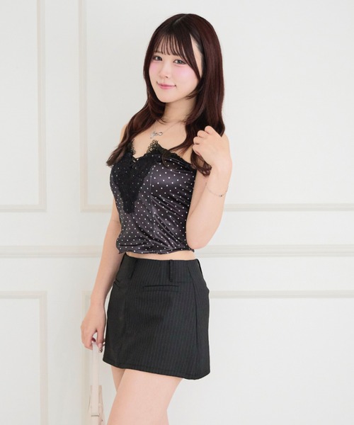ALLuRing ChaRm(アリュリングチャーム)の「【カップ付き】Secret Dot Lace-up Bustier / シークレットドットレースアップビスチェ(チューブトップ・レディース・ブラック/ホワイト/ベビーピンク・FREE)」の15枚目の写真