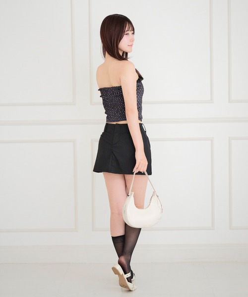 ALLuRing ChaRm(アリュリングチャーム)の「【カップ付き】Secret Dot Lace-up Bustier / シークレットドットレースアップビスチェ(チューブトップ・レディース・ブラック/ホワイト/ベビーピンク・FREE)」の21枚目の写真