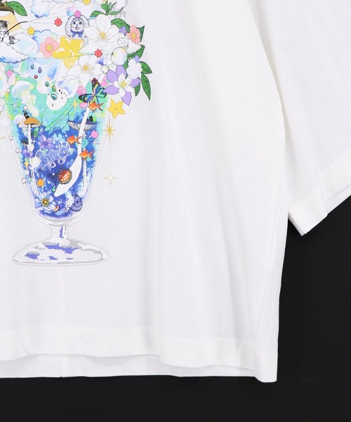 ScoLar(スカラー)の「162692:スカラー特製お月見パフェ柄 接触冷感Tシャツ(Tシャツ/カットソー・レディース・ピンク/オフホワイト/イエロー/ブラック・M)」の17枚目の写真