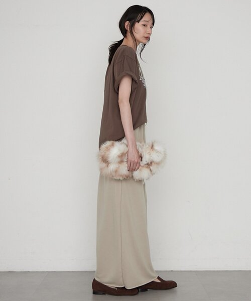 LOUNGEDRESS(ラウンジドレス)の「≪セットアップ可≫カットマキシスカート(スカート・レディース・ライトベージュ/チャコールグレー・FREE)」の16枚目の写真