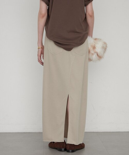 LOUNGEDRESS(ラウンジドレス)の「≪セットアップ可≫カットマキシスカート(スカート・レディース・ライトベージュ/チャコールグレー・FREE)」の19枚目の写真