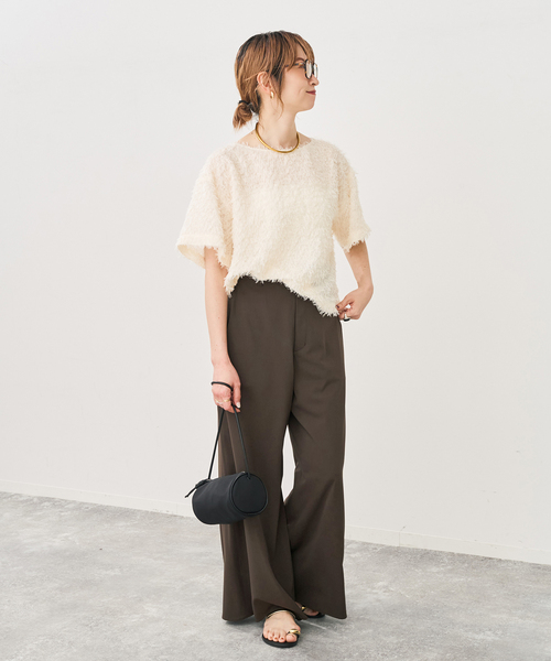 Spick & Span(スピックアンドスパン)の「ドライストレッチワイドパンツ(スラックス・レディース・チャコールグレー/ブラウン・34/40/36/38)」の7枚目の写真