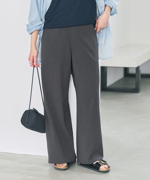 Spick & Span(スピックアンドスパン)の「ドライストレッチワイドパンツ(スラックス・レディース・チャコールグレー/ブラウン・34/40/36/38)」の8枚目の写真