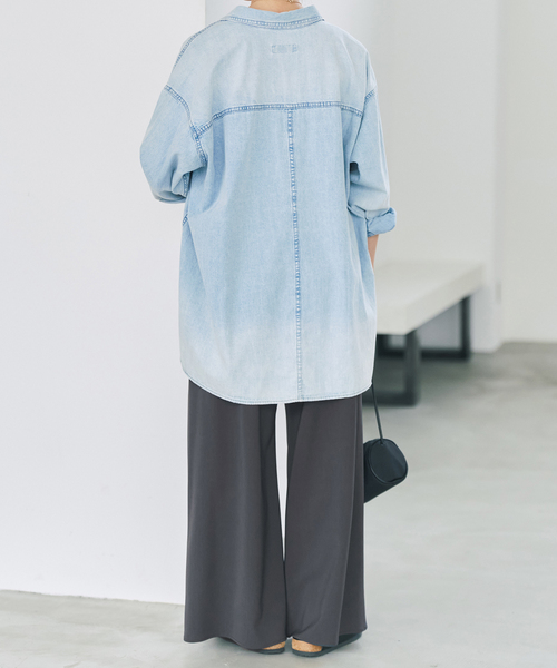 Spick & Span(スピックアンドスパン)の「ドライストレッチワイドパンツ(スラックス・レディース・チャコールグレー/ブラウン・34/40/36/38)」の12枚目の写真