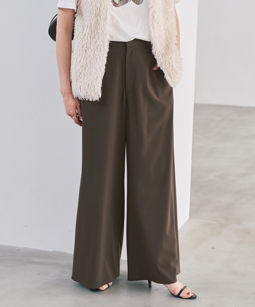 Spick & Span(スピックアンドスパン)の「ドライストレッチワイドパンツ(スラックス・レディース・チャコールグレー/ブラウン・34/40/36/38)」の21枚目の写真