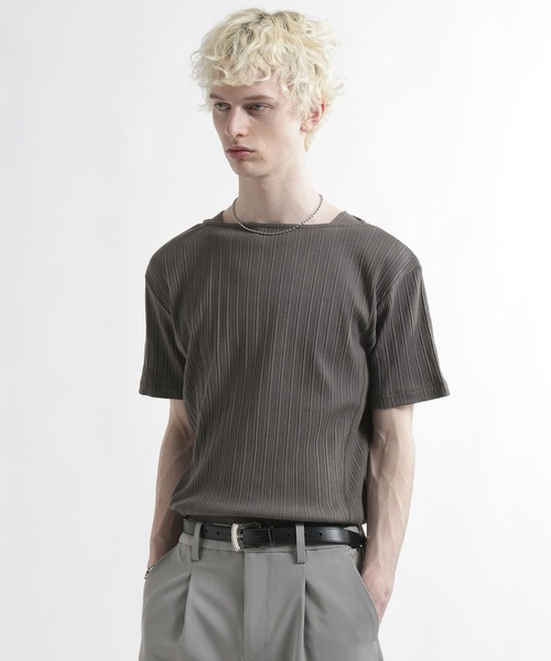 HARE（ハレ）の「ボートネックリブカットソー(HARE)（Tシャツ/カットソー・メンズ・グレー/ホワイト/ブラック・FREE）」の17枚目の写真