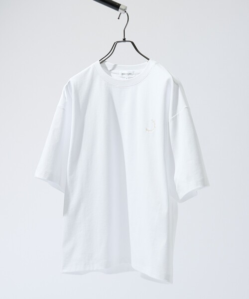 ABAHOUSE(アバハウス)の「サークルロゴ ワンポイント 刺繍Tシャツ(Tシャツ/カットソー・メンズ・ブラック/グレイッシュブルー/グリーン系その他/ホワイト・46/48)」の9枚目の写真