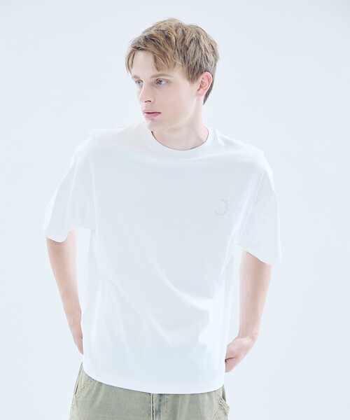ABAHOUSE(アバハウス)の「サークルロゴ ワンポイント 刺繍Tシャツ(Tシャツ/カットソー・メンズ・ブラック/グレイッシュブルー/グリーン系その他/ホワイト・46/48)」の11枚目の写真