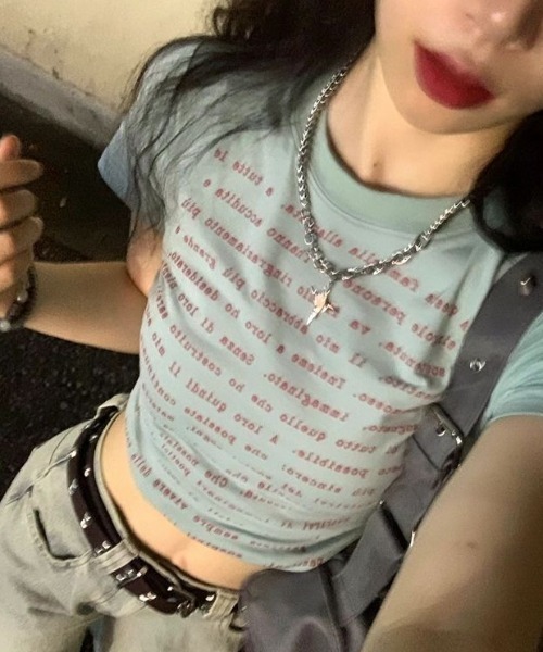 ViViDAY(ビビデー)の「英字プリントショートtシャツ(Tシャツ/カットソー・レディース・グリーン・M)」の6枚目の写真