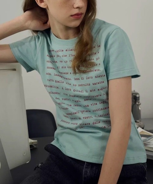 ViViDAY(ビビデー)の「英字プリントショートtシャツ(Tシャツ/カットソー・レディース・グリーン・M)」の9枚目の写真