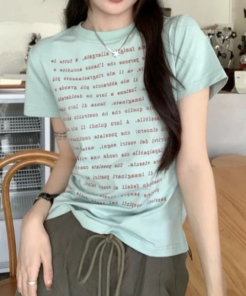 ViViDAY(ビビデー)の「英字プリントショートtシャツ(Tシャツ/カットソー・レディース・グリーン・M)」の11枚目の写真