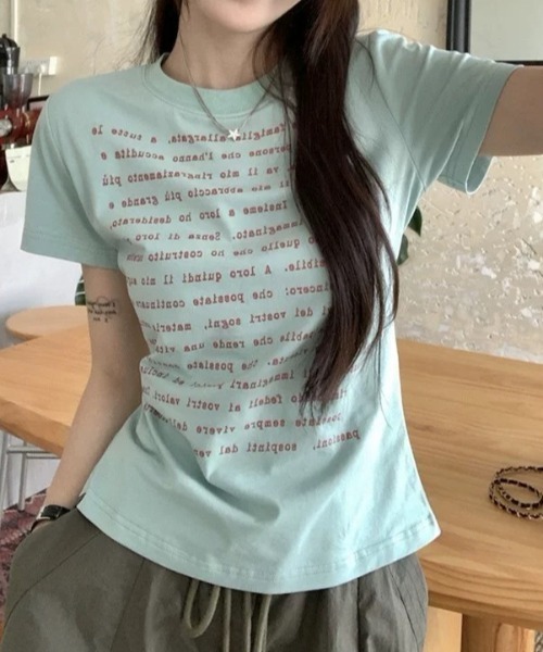 ViViDAY(ビビデー)の「英字プリントショートtシャツ(Tシャツ/カットソー・レディース・グリーン・M)」の13枚目の写真