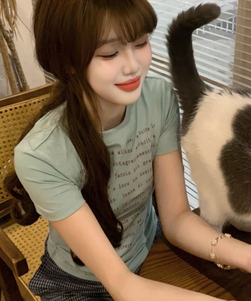 ViViDAY(ビビデー)の「英字プリントショートtシャツ(Tシャツ/カットソー・レディース・グリーン・M)」の14枚目の写真
