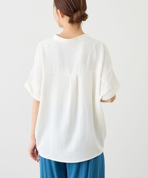 Jayro(ジャイロ)の「ワッシャーヘンリーネックブラウス(シャツ/ブラウス・レディース・ホワイト系その他/ブルー系その他4/ブラック/ホワイト系その他5/ブルー系その他2/サックスブルー・M)」の15枚目の写真