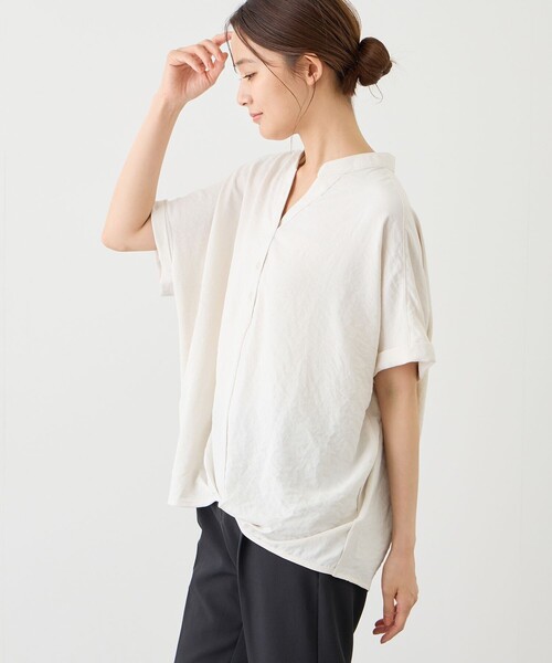 Jayro(ジャイロ)の「ワッシャーヘンリーネックブラウス(シャツ/ブラウス・レディース・ホワイト系その他/ブルー系その他4/ブラック/ホワイト系その他5/ブルー系その他2/サックスブルー・M)」の20枚目の写真