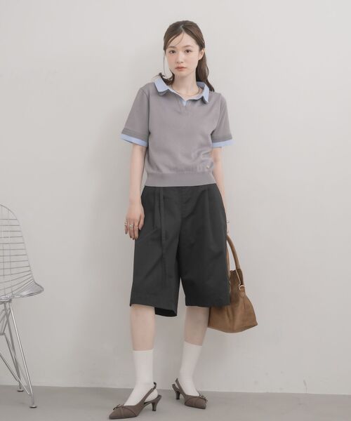 RETRO GIRL(レトロガール)の「タックハーフパンツ(その他パンツ・レディース・ブラック/ブラウン・FREE)」の6枚目の写真