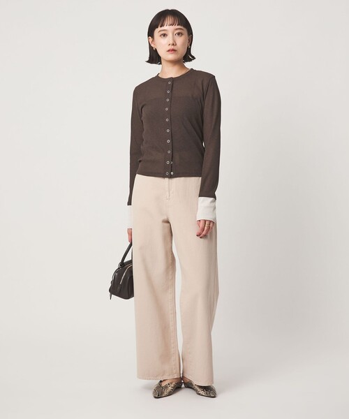 green label relaxing(グリーンレーベルリラクシング)の「シアー メランジ カーディガン(カーディガン/ボレロ・レディース・ブラック/グレー/モカ・FREE)」の6枚目の写真